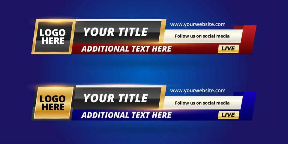 Professional Broadcast Lower third Design Template Illustrazione stock