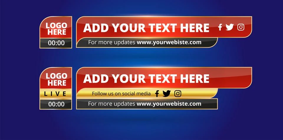 Professional Broadcast Lower third Design Template Stock Illustration