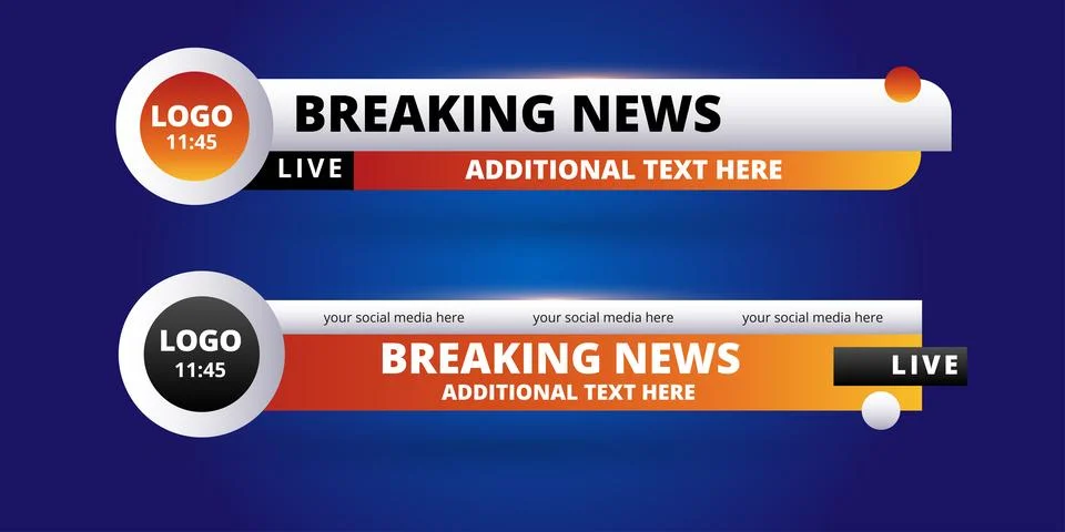Professional Broadcast Lower third Design Template Stock Illustration