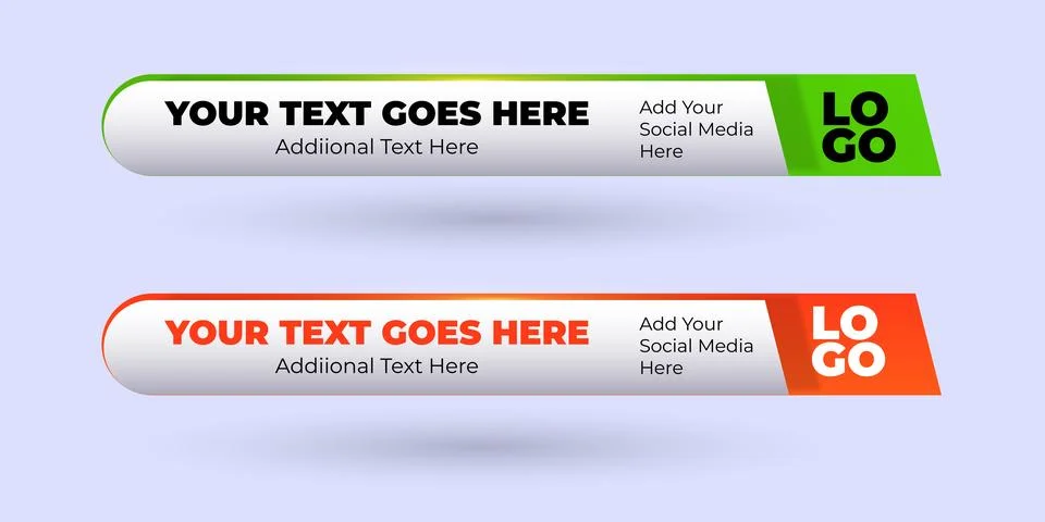 Professional Broadcast Lower third Design Template Stock Illustration