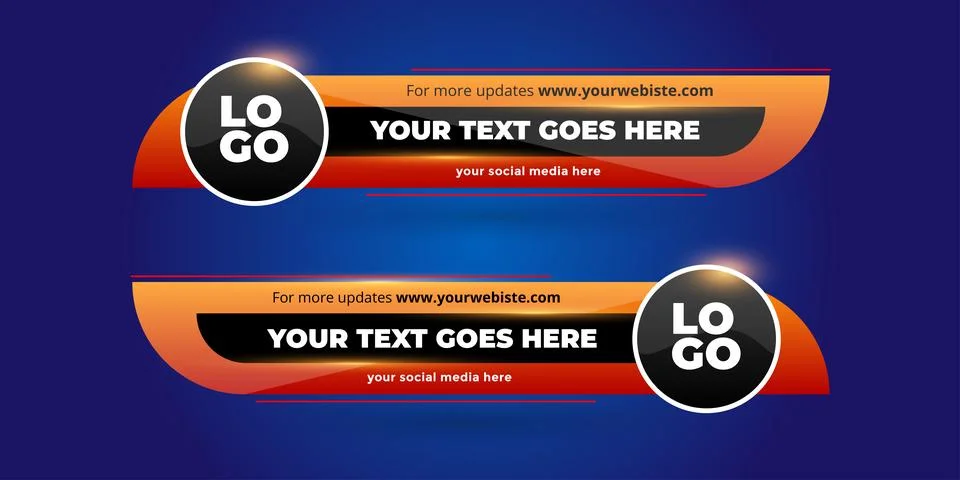 Professional Broadcast Lower third Design Template Stock Illustration