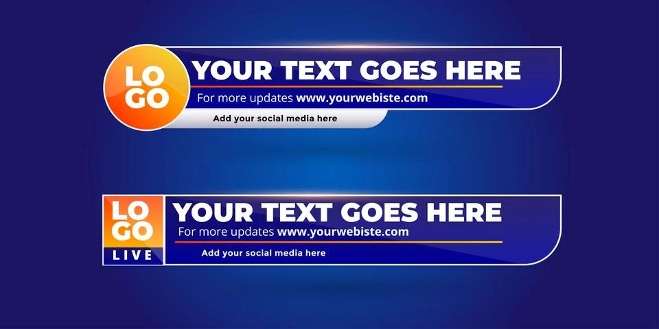 Professional Broadcast Lower third Design Template Illustrazione stock