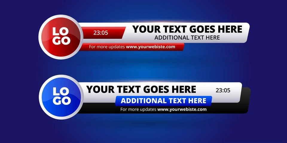 Professional Broadcast Lower third Design Template Stock Illustration