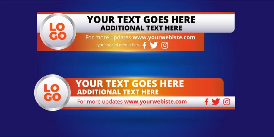 Professional Broadcast Lower third Design Template Illustrazione stock