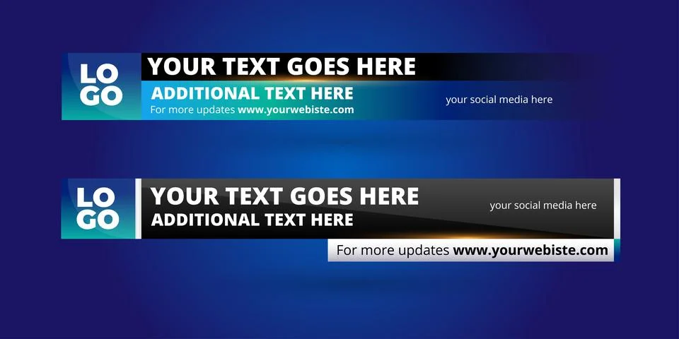 Professional Broadcast Lower third Design Template Stock Illustration