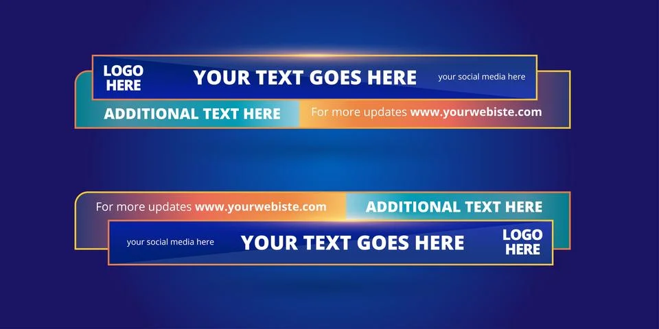Professional Broadcast Lower third Design Template Illustrazione stock