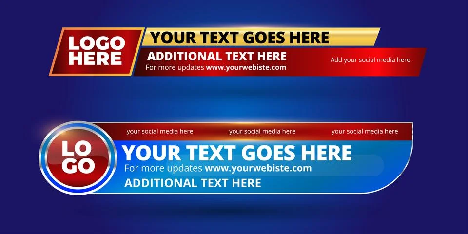 Professional Broadcast Lower third Design Template Stock Illustration