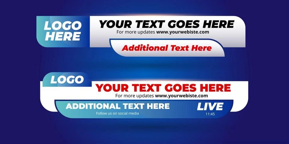 Professional Broadcast Lower third Design Template Stock Illustration