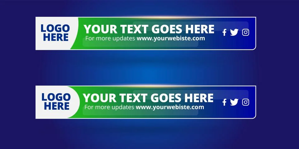 Professional Broadcast Lower third Design Template Stock Illustration