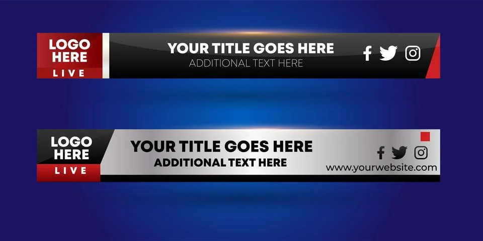 Professional Broadcast Lower third Design Template Stock Illustration