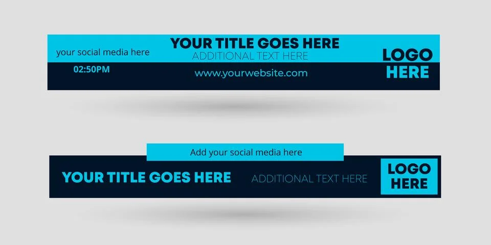 Professional Broadcast Lower third Design Template Stock Illustration