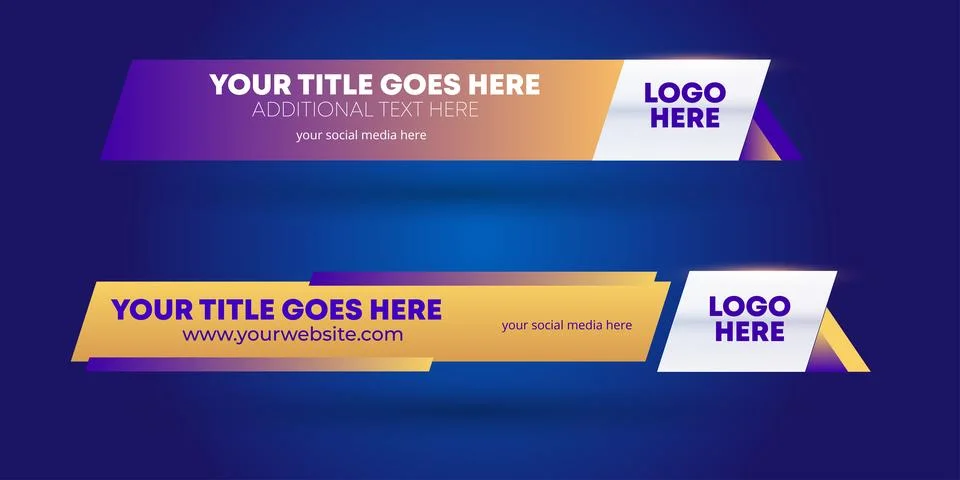 Professional Broadcast Lower third Design Template Stock Illustration