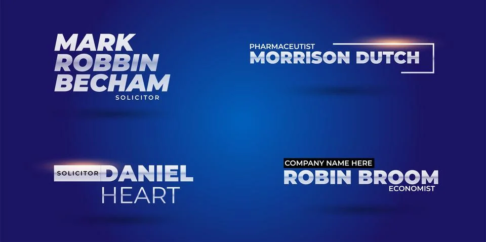 Professional Broadcast Lower third Design Template Stock Illustration