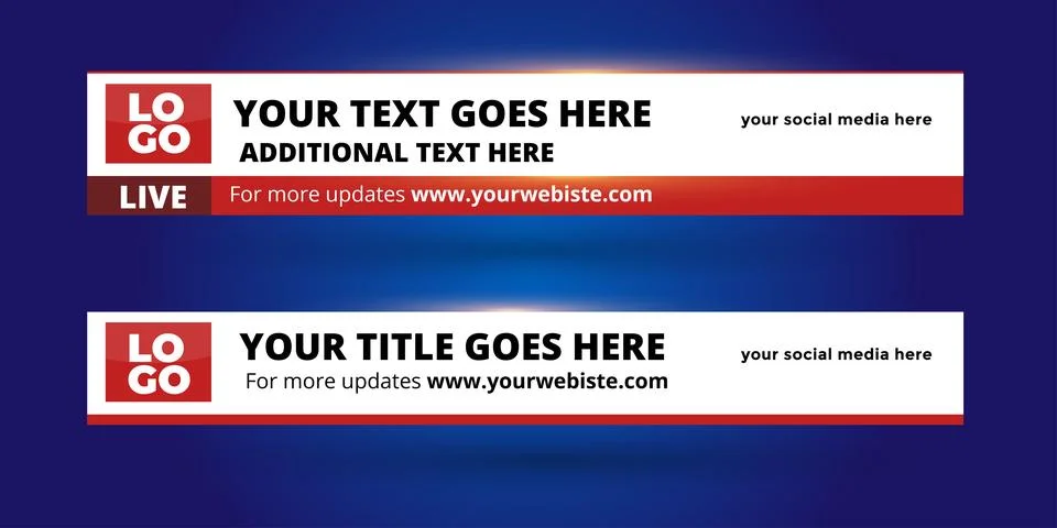 Professional Broadcast Lower third Design Template Stock Illustration
