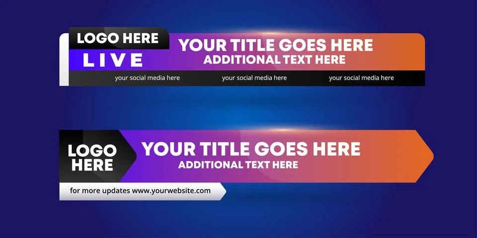 Professional Broadcast Lower third Design Template Stock Illustration