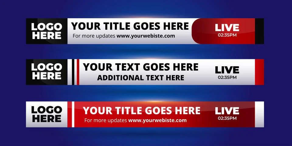 Professional Broadcast Lower third Design Template Stock Illustration
