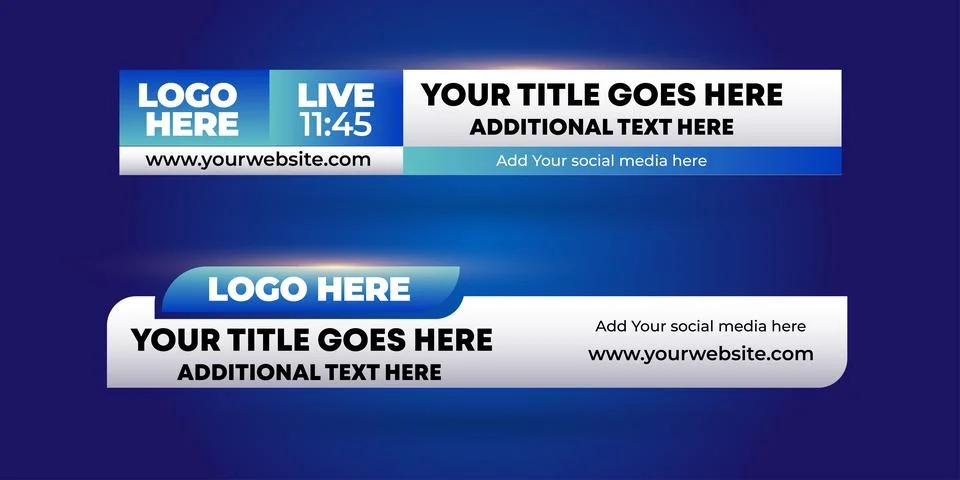 Professional Broadcast Lower third Design Template Stock Illustration
