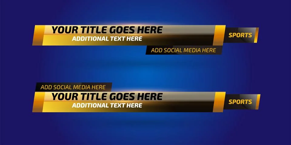 Professional Broadcast Lower third Design Template Illustrazione stock