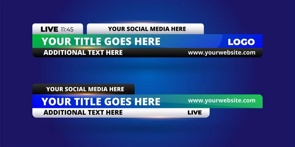 Professional Broadcast Lower third Design Template Stock Illustration