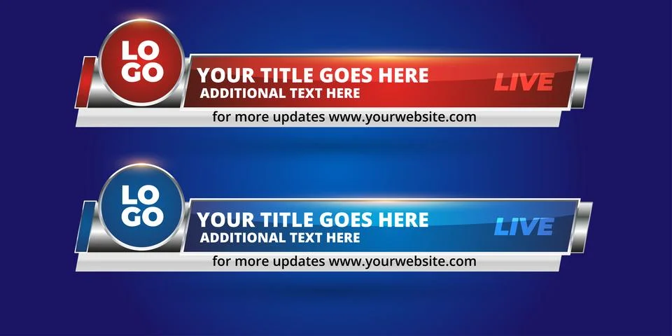 Professional Broadcast Lower third Design Template Stock Illustration