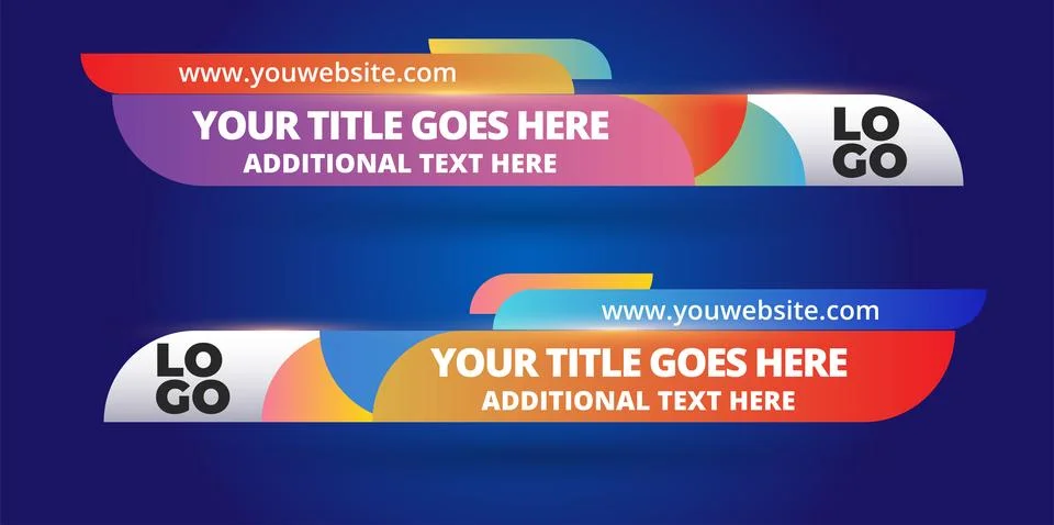 Professional Broadcast Lower third Design Template Illustrazione stock
