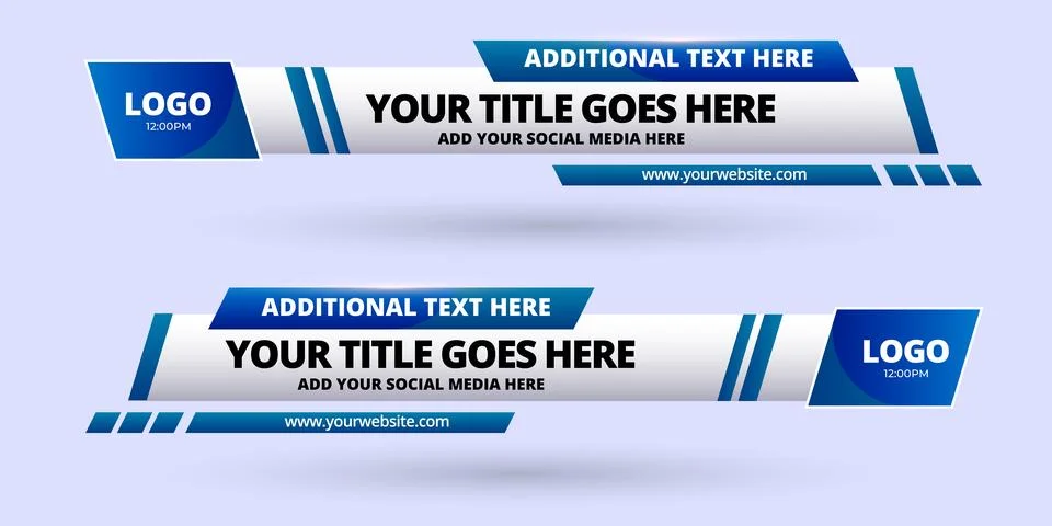 Professional Broadcast Lower third Design Template Stock Illustration
