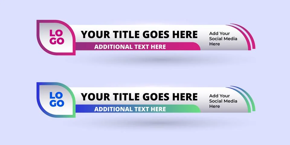 Professional Broadcast Lower third Design Template Stock Illustration