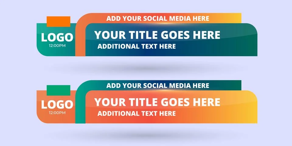Professional Broadcast Lower third Design Template Stock Illustration