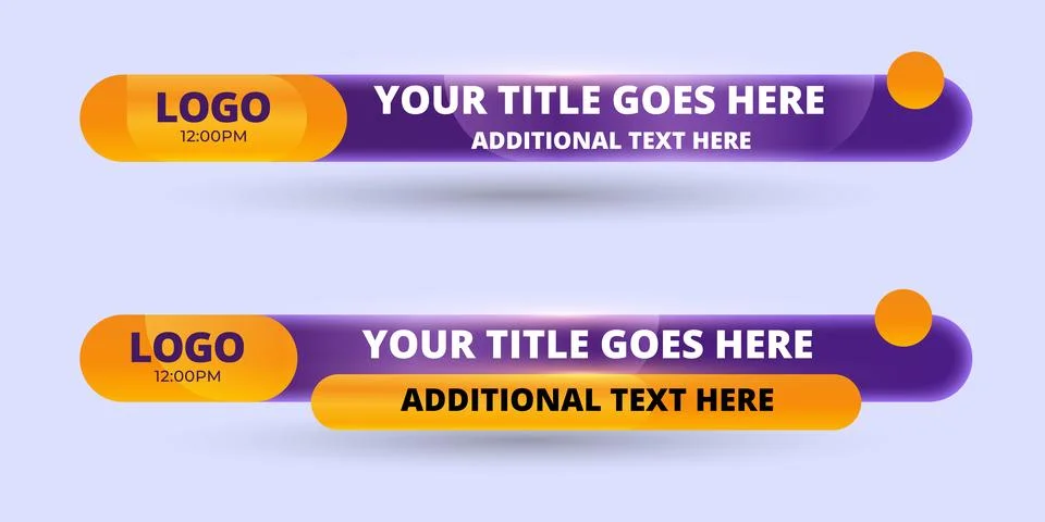 Professional Broadcast Lower third Design Template Stock Illustration