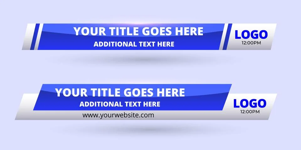 Professional Broadcast Lower third Design Template Stock Illustration