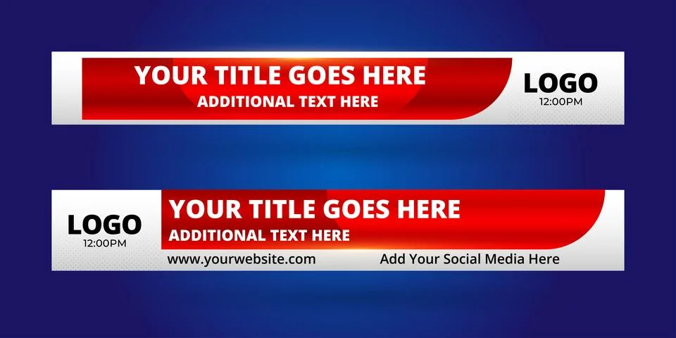 Professional Broadcast Lower third Design Template Illustrazione stock