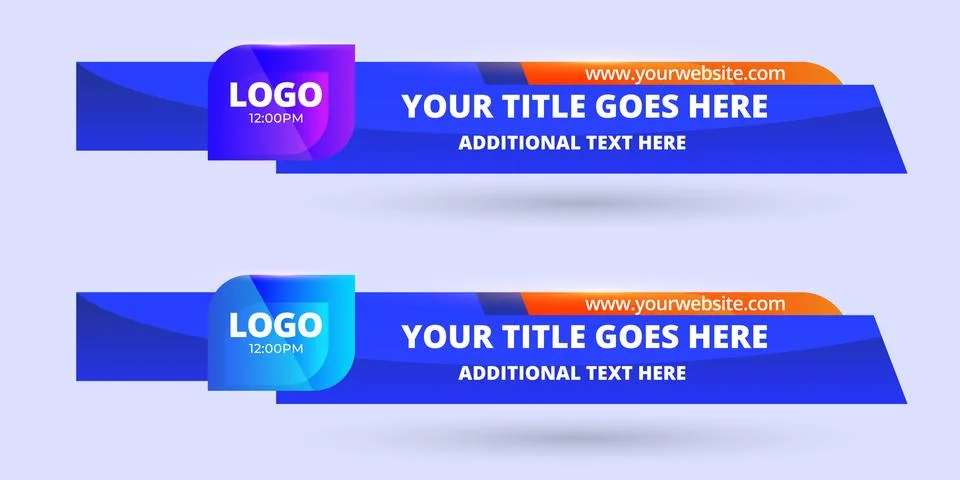 Professional Broadcast Lower third Design Template Stock Illustration