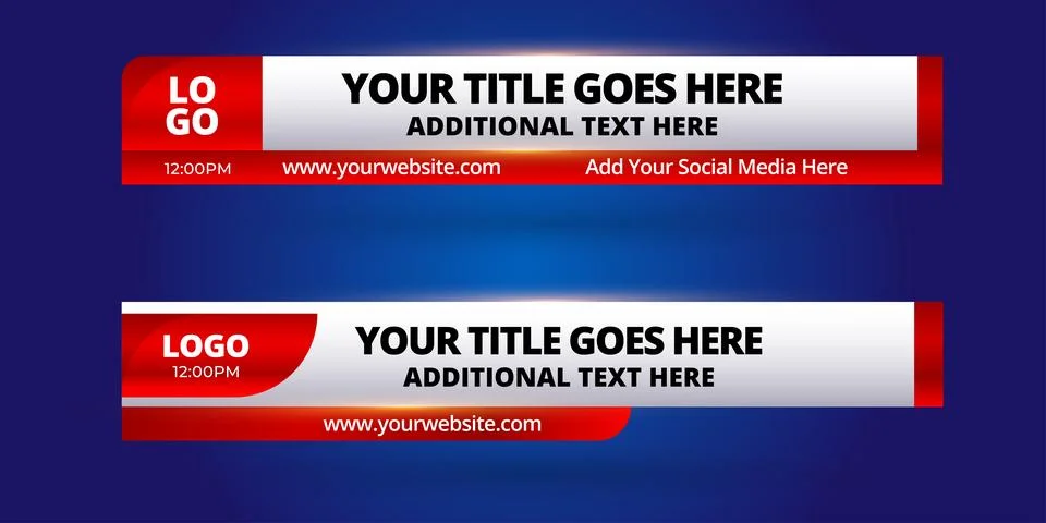 Professional Broadcast Lower third Design Template Stock Illustration