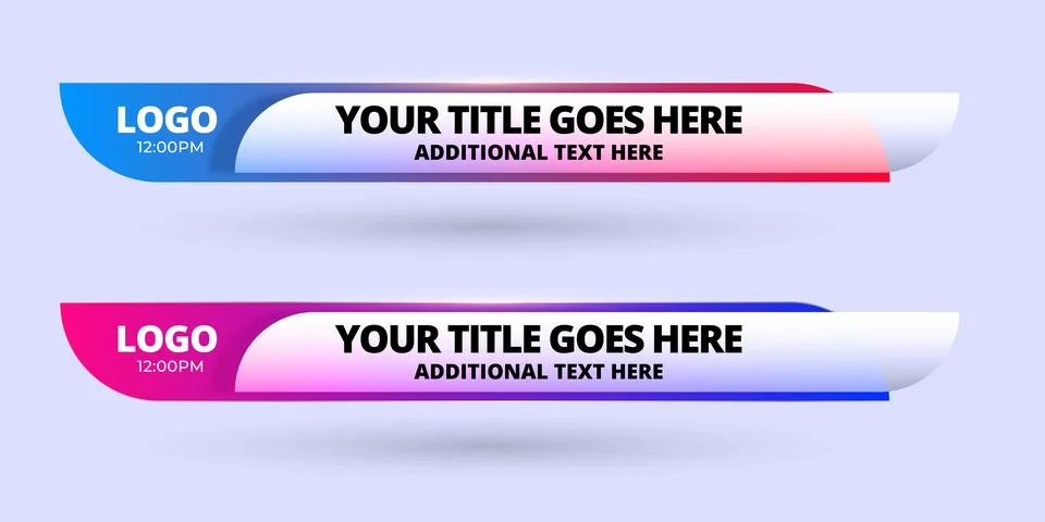 Professional Broadcast Lower third Design Template Stock Illustration