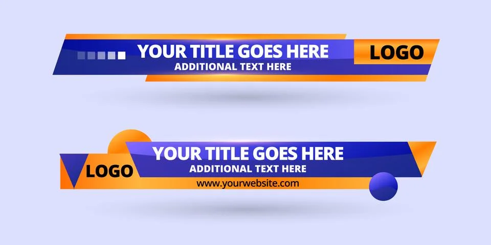 Professional Broadcast Lower third Design Template Stock Illustration