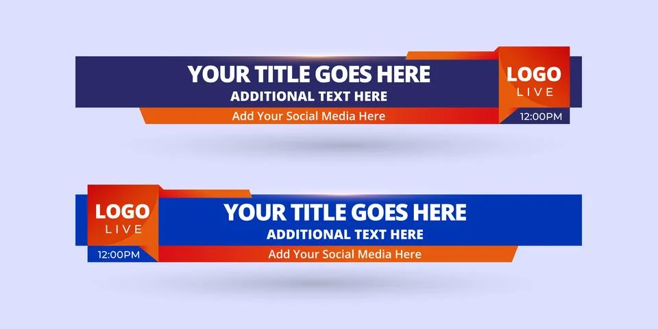Professional Broadcast Lower third Design Template Stock Illustration