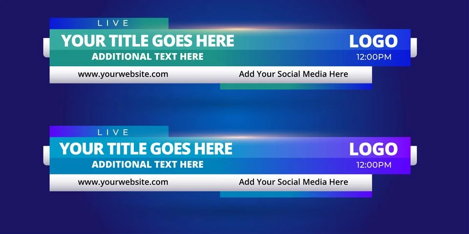 Professional Broadcast Lower third Design Template Stock Illustration