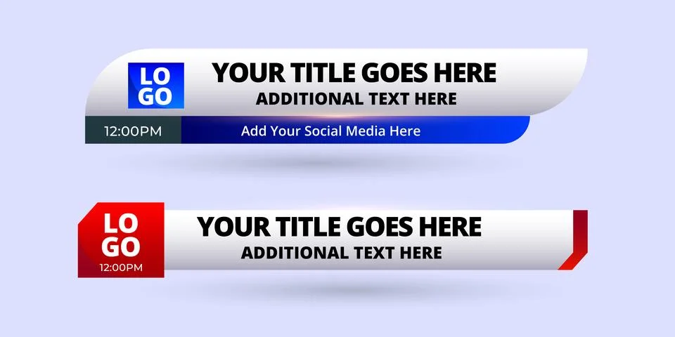 Professional Broadcast Lower third Design Template Stock Illustration