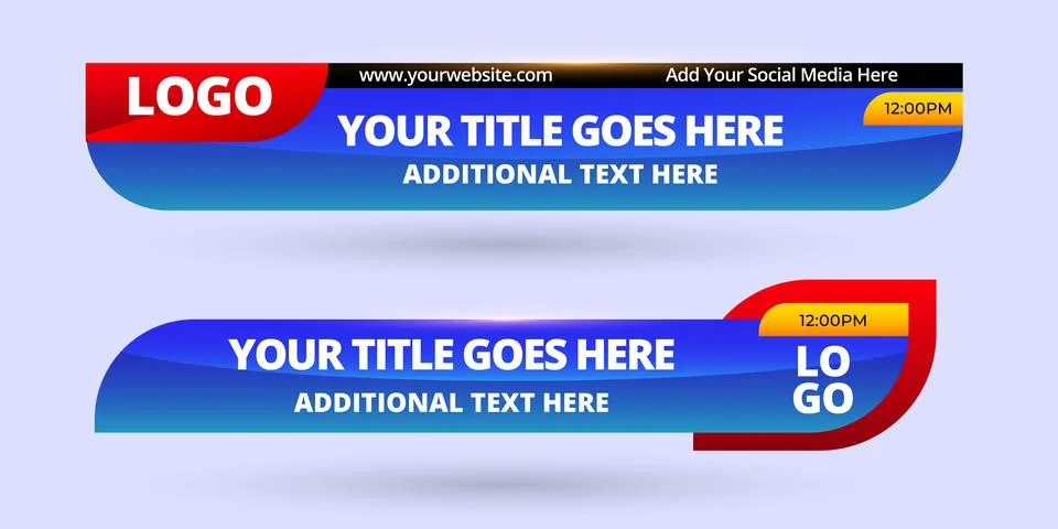 Professional Broadcast Lower third Design Template Stock Illustration