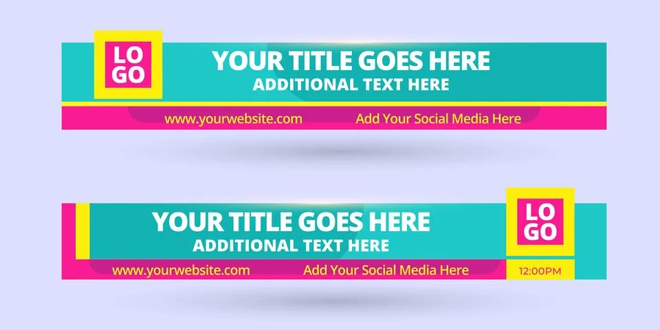 Professional Broadcast Lower third Design Template Stock Illustration