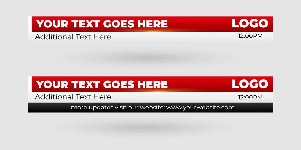 Professional Broadcast Lower third Design Template Stock Illustration