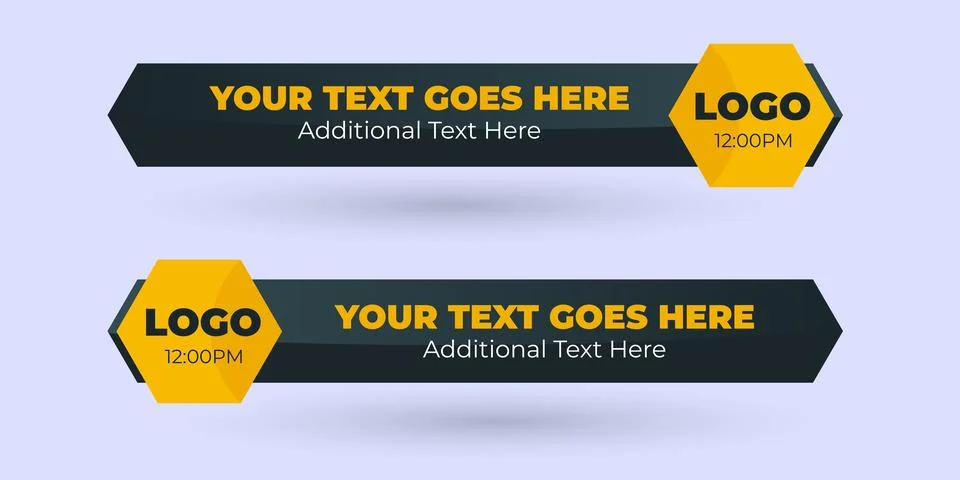 Professional Broadcast Lower third Design Template Stock Illustration