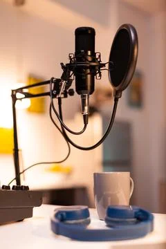 Professional broadcasting microphone Stock Photos