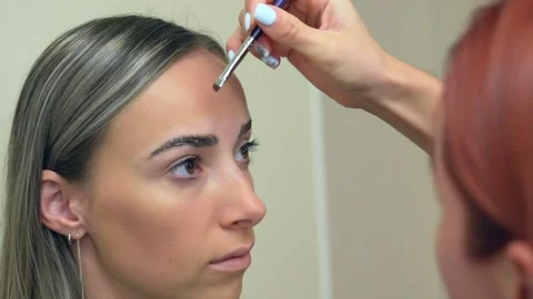Professional brows lamination process with beautiful girl. Stock Footage 258554129