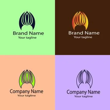 Professional budding flower symbol unique logo design Stock Illustration
