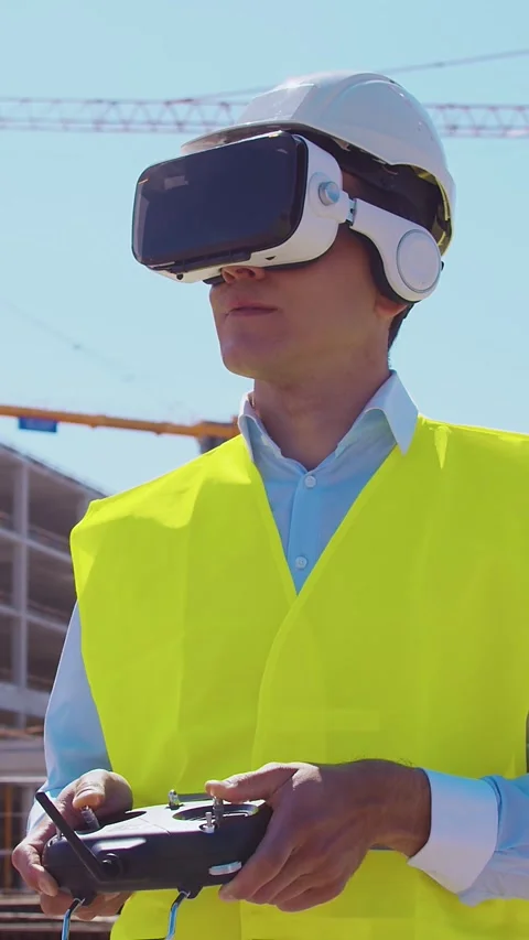 Professional builder standing in front of construction site. Foreman in hardhat Stock Footage 309330408