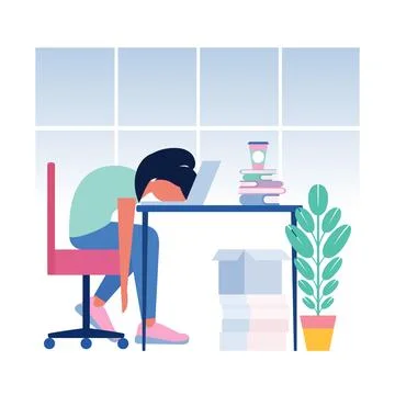 Professional burnout 库存插图