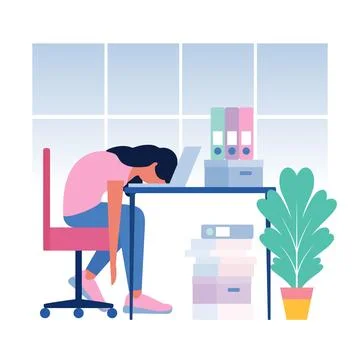 Professional burnout 库存插图
