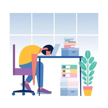 Professional burnout 库存插图
