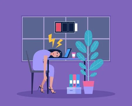 Professional burnout 库存插图